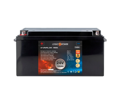 Аккумулятор для автомобиля литиевый LogicPower LP LiFePO4 24V - 100 Ah Плюс слева