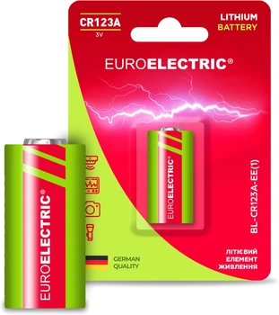 Батарейка літієва Euroelectric CR123A 3V blister 1 шт (BL-CR123A-EE(1))