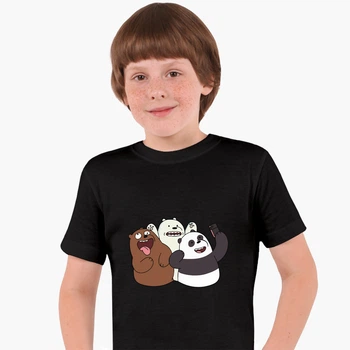 Дитяча футболка Вся правда про ведмедів (We Bare Bears) (25186-2665) 134-140 см Бавовна Чорний