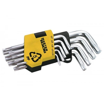 Ключі TORX набір MASTERTOOL GM 9 шт CrV короткі (Т10-Т50 L55-133мм) (75-0960)