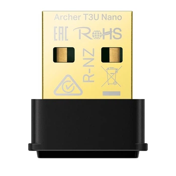 Беспроводной адаптер USB Wi-Fi 5 1300 Мбит/с двухдиапазонный с поддержкой MU-MIMO и WPA3, черный