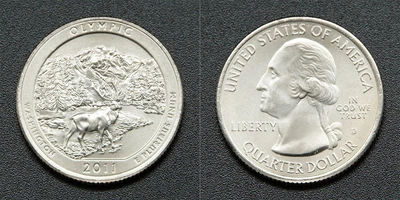 Монета 25 центов "'Олимпик" США 2011