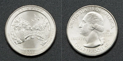 Монета 25 центів "'Чикасо" США 2011