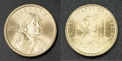 Монета 1 доллар "Сакагавея" США 2009
