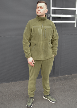 Флісовий костюм з липучками тактичний Хакі 52 (id291r52)
