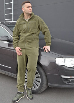 Флісовий костюм з липучками тактичний Хакі 46 (id291r46)