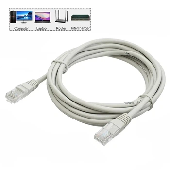 Провід для інтернету "HX" RJ-45 Cat 5E 145 см Білий, мережевий кабель для інтернету LAN (VS7005917)