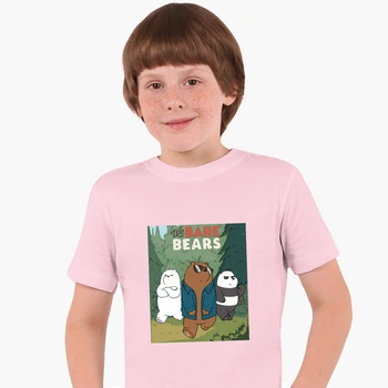 Детская футболка Вся правда о медведях (We Bare Bears) (25186-2664) 146-152 см Хлопок Розовый