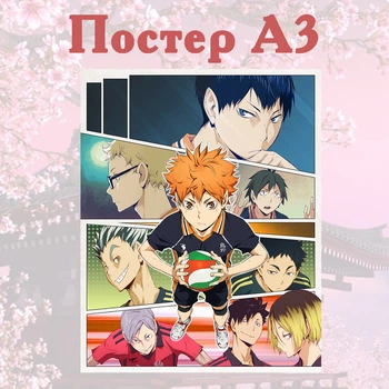 Постер плакат аніме Волейбол Haikyu 42х29 см А3 (poster_0107)