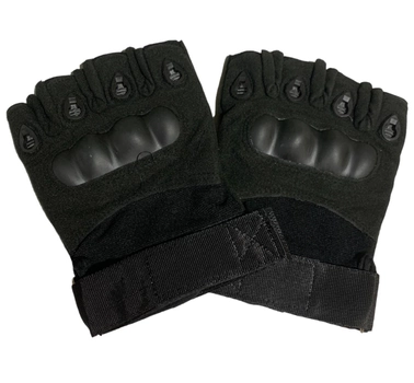 Тактичні рукавички з відкритими пальцями. чорні роз. М