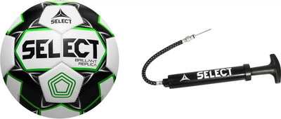 Набор мяч футбольный Select BRILLANT REPLICA Ukraine PFL 011 Бело-серый 5 + насос для мячей Select 15 см (010) Черный (5703543230792-5703543204144)