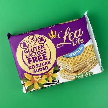Вафлі Lea Life із ваніллю без цукру 95 г