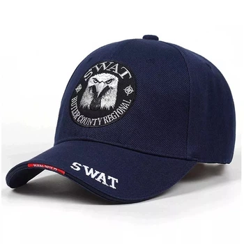 Кепка Бейсболка логотип SWAT (Police, FBI) с изогнутым козырьком Синий, Унисекс WUKE One size