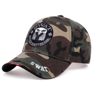 Кепка Бейсболка логотип SWAT (Police, FBI) з вигнутим козирком Камуфляжний, Унісекс WUKE One size