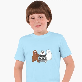 Дитяча футболка для хлопчиків Вся правда про ведмедів (We Bare Bears) (25186-2891-31) 88-104 см Бавовна Блакитний