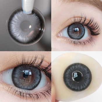 Лінзи кольорові Eyeshare без діоптрій сірі Diamond Gray + контейнер для зберігання