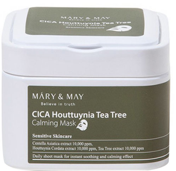 Набор масок для лица успокаивающие Mary & May Houttuynia Tea Tree Calming Mask 30 шт (8809670681395)
