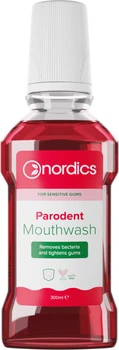Ополіскувач Nordics Parodent для зміцнення та захисту ясен та порожнини рота від бактерій 300 мл (3800500324548/3800500324364)