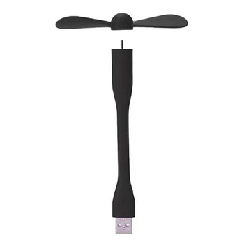 Гнучкий чорний USB міні вентилятор