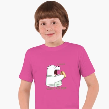 Дитяча футболка для хлопчиків Вся правда про ведмедів (We Bare Bears) (25186-2908-66) 88-104 см Бавовна Темно-рожева