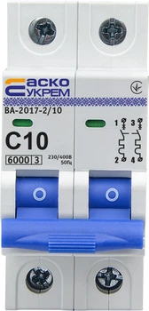 Автоматичний вимикач УКРЕМ ВА-2017 2р 10А АСКО