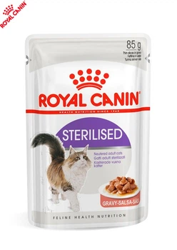 Влажный корм Royal Canin Sterilised Gravy - консервы для взрослых стерилизованных кошек, кусочки в соусе, 85 г (40950010)