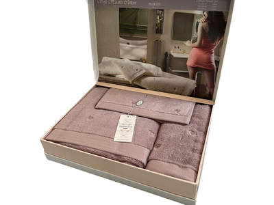 Набір рушників Maison D'or Soft Hearts Darc Lilac махрові 30-50 см, 50-100 см, 85-150 см бузковий