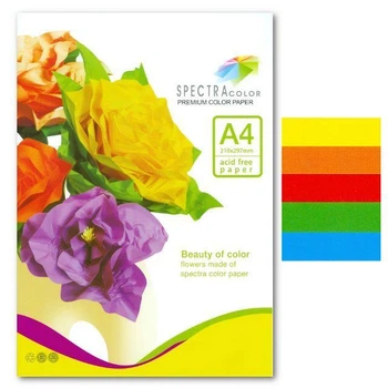 Бумага цветная Spectra Color А4 80 г/м² 100 листов, набор 5 цветов интенсив