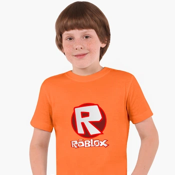 Детская футболка для мальчиков Роблокс (Roblox) (25186-1708-51) 122-128 см Хлопок Оранжевый
