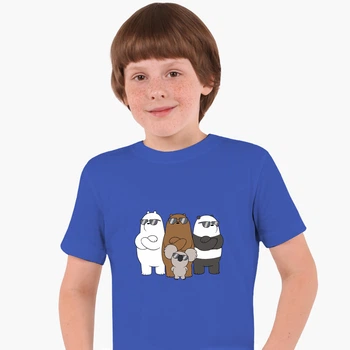 Дитяча футболка для хлопчиків Вся правда про ведмедів (We Bare Bears) (25186-2892-63) 134-140 см Бавовна Синя
