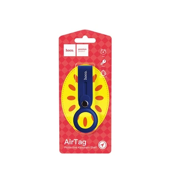 Чехол-брелок для Apple AirTag Hoco Silicone protective shell (Long style) Sapphire-blue
