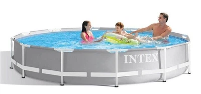 Каркасный бассейн Intex Prism Frame Pool 366 x 76 см, объем 6 503 л от 6-ти лет Серый