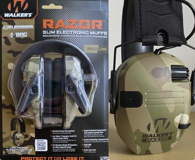 Активні навушники тактичні для стрільби Walker's Razor Slim Multicam