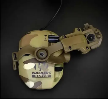 Комплект Активные наушники Walker's Razor Slim Multicam + крепления на шлем "Чебурашка" Койот + очки Walkers