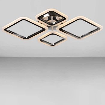 Люстра стельова світлодіодна LED Light House SL-18183/2+2 CR 96W DIMMER 3000-6000 H130*L700*W510, колір хром
