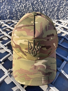 Тактична Кепка мультикам ЗСУ, Бейсболка multicam з оливковим тризубцем, Літня армійська кепка регульована