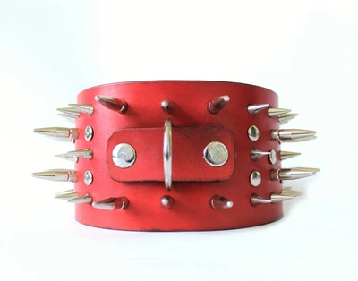 Ошейник для собаки кожаный с шипами Lockdog, Д 52-62 см, Ш 8 см (ld052_XL)
