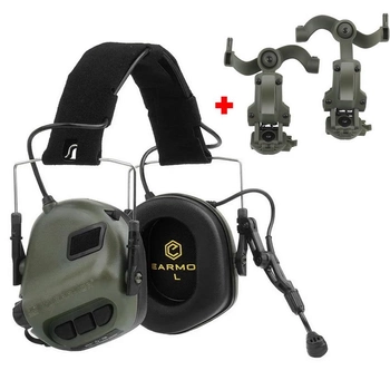 Активные наушники для стрельбы с микрофоном гарнитурой Earmor M32 + Крепление Premium на каску шлем (150202)