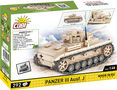 Конструктор Cobi Друга Світова Війна Танк Panzer III 292 деталей (COBI-2712)