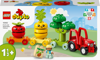 Zestaw klocków LEGO DUPLO My First Traktor z warzywami i owocami 19 elementów (10982)