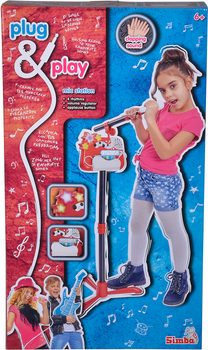 Instrument muzyczny Simba Toys Mikrofon ze statywem 130 cm ze złączem do odtwarzacza MP3 (106834432)