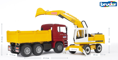 Будівельний набір Bruder Самоскид MAN і екскаватор Liebherr 1:16 (02751)