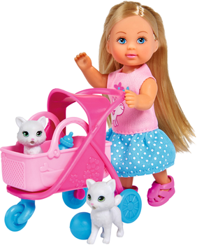 Zestaw lalek Simba Evi Love Wózek dla zwierzaków z kotkami i akcesoriami (5733348) (4006592040390)