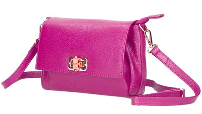 Жіноча шкіряна сумка Italian bags DB294 fuxia