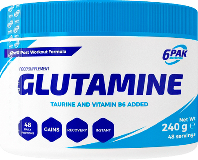 Aminokwas 6PAK Nutrition Glutamina 240g Naturalny (5902811810845)