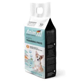 Пеленки тренировочные для щенков и собак AnimAll Puppy Training Pads 60х60 см / 50 шт. (4820224500249)