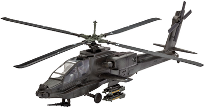 Zmontowany model śmigłowca wsparcia ogniowego Revell AH-64A Apache. Skala 1:100 (64985)
