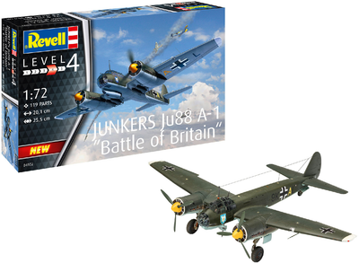 Złożony model Revell Junkers U-88 A-1 Bitwa o Anglię. Skala 1:72 (04972)