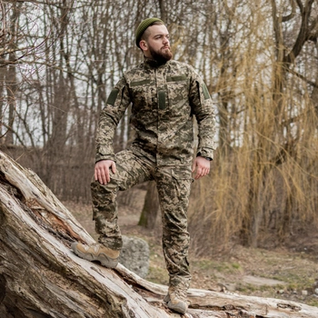 Тактичний костюм 3 в 1 PATRIOT SET (бойова сорочка Ubacs (Убакс) + китель + штани Apex) Піксель М14 52 розмір