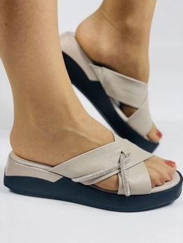 Женские шлепанцы Evromoda 40 Визон 3005